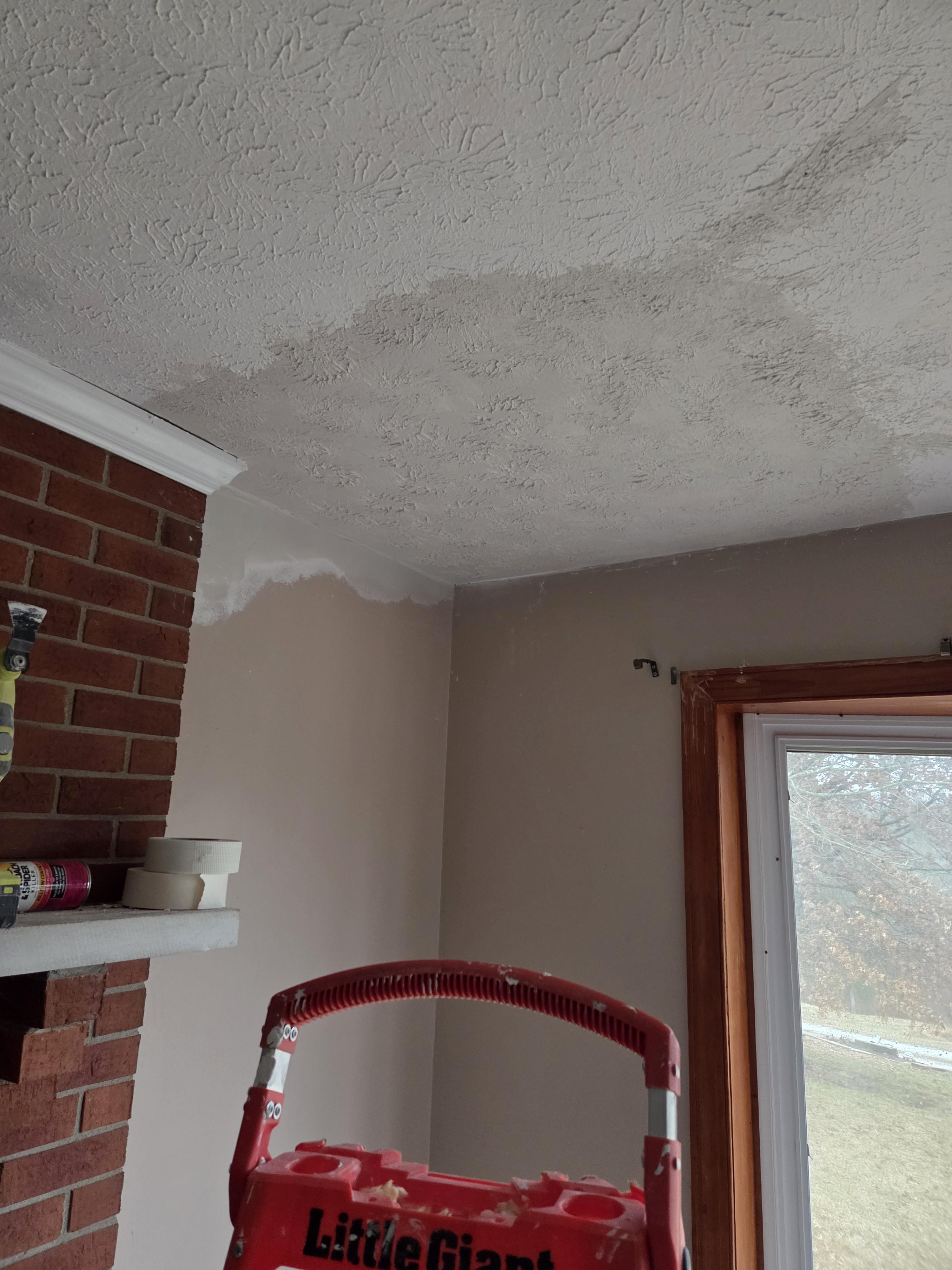 Textured ceiling finish adding depth and character with a professional touch