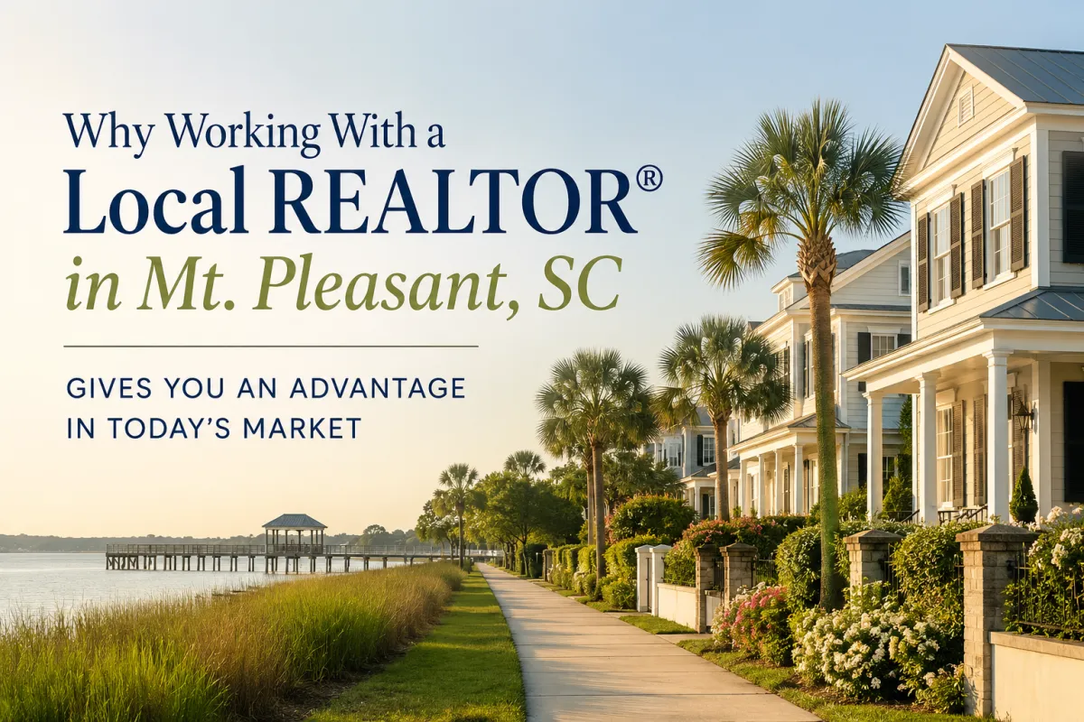 Local REALTOR® in Mt. Pleasant, SC helping buyers and sellers navigate today's competitive real estate market.