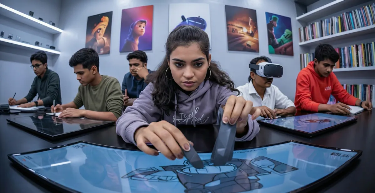 Stdents Practicing 3D Animation & VFX at ZICA Ahmedabad