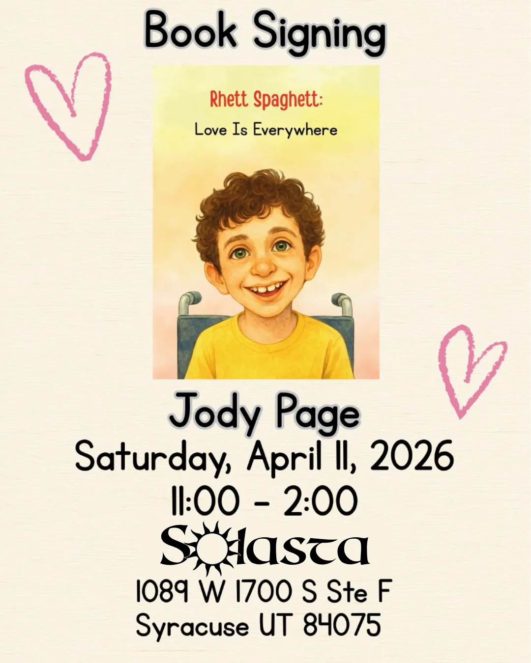 Book Signing Rhett Spaghett Love is Everywhere with author Jody Page