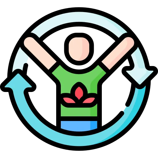 Person Standing Within a Circle of Arrows Representing a Holistic Approach
