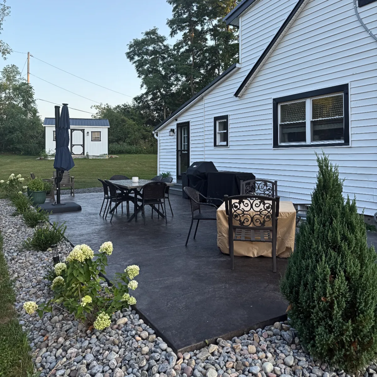 concrete patios, walkways, and foundations