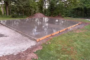 high poliish concrete garage floor