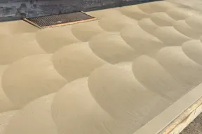 swirled concrete front entrance