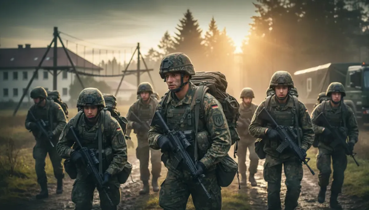 Soldiers in training during Bundeswehr basic training
