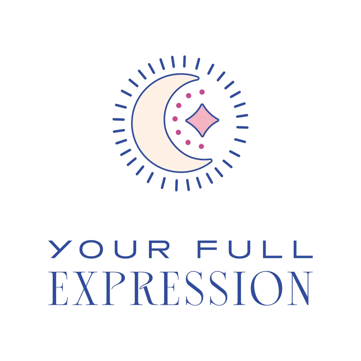 Your Full Expression logo mark - crescent moon with star