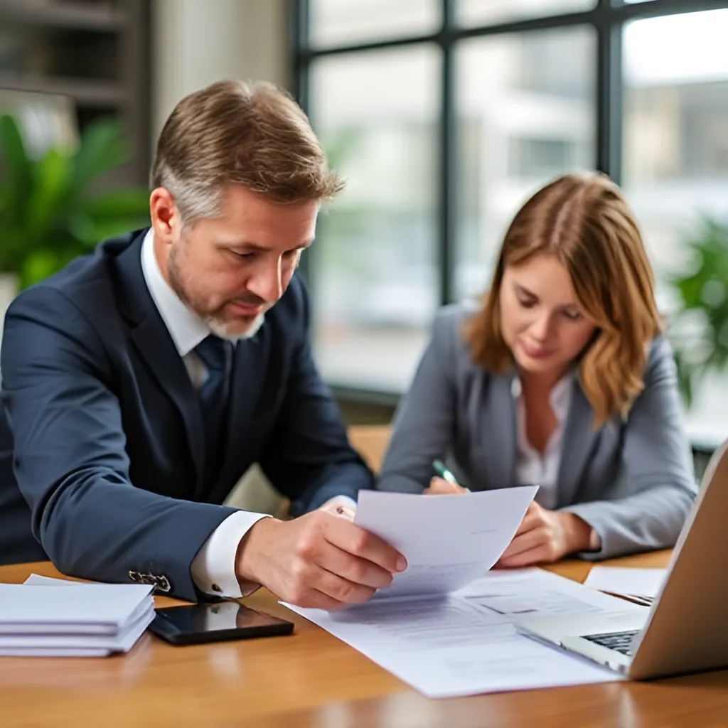 Two people in the office for LLC Tax preparation