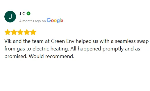 Google 5 star rating showing high customer satisfaction for GreenEnv services