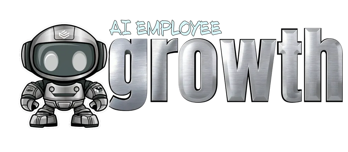 AI employee growth logo with robot