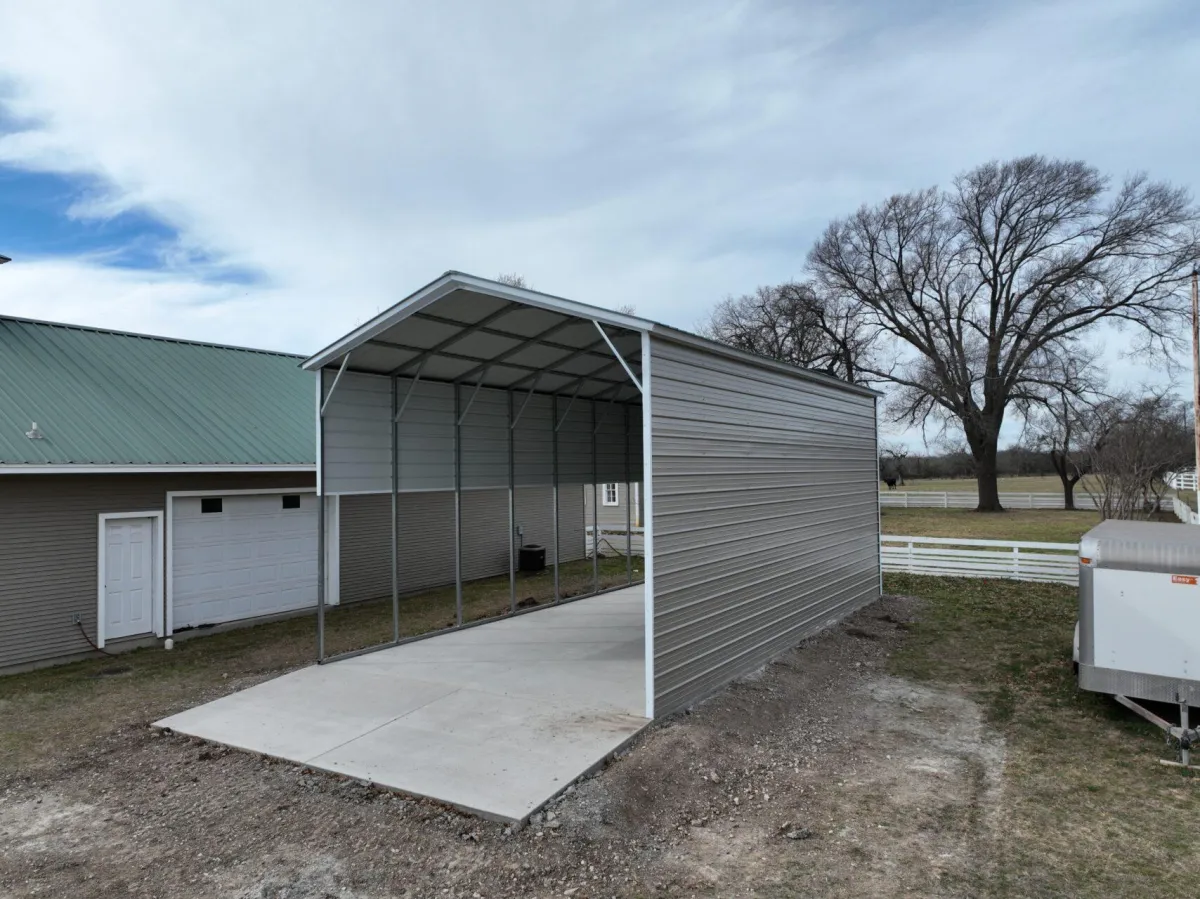 Energy-efficient Maricopa metal building featuring spacious interior and strong framing.