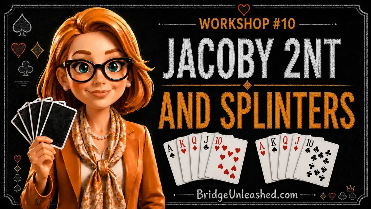 Bridge Unleashed workshop artwork for Jacoby 2NT and Splinter Bids