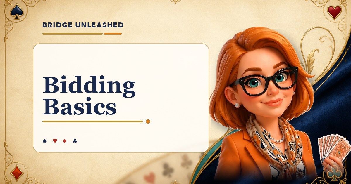 Bridge Unleashed guide to bidding basics with Tracey Bauer's avatar.