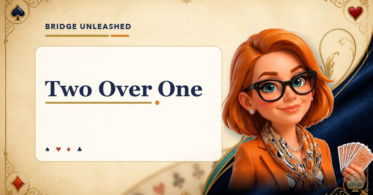 Bridge Unleashed guide to the Two Over One system with Tracey Bauer's avatar.