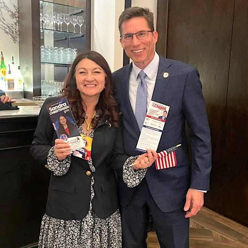 Sanda Christensen with State Representative Joseph Chaplik