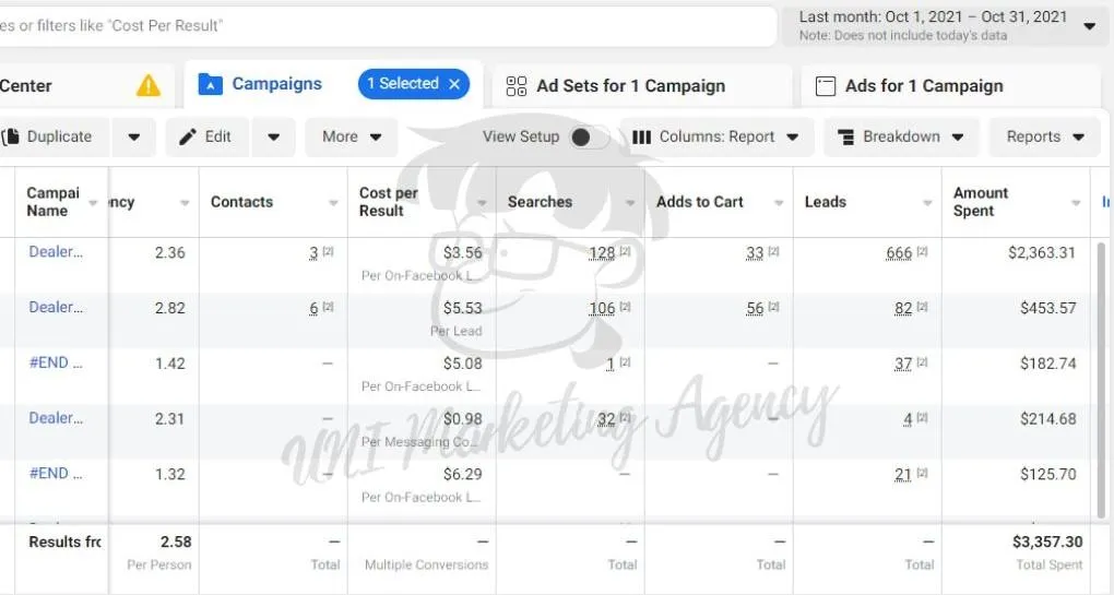 automotive facebook screenshot results