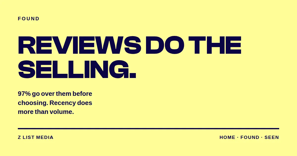 Reviews do the selling