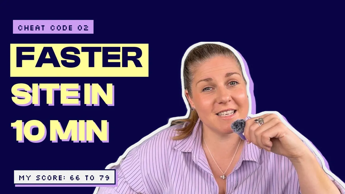 Zoë Condon with the words Faster site in 10 min