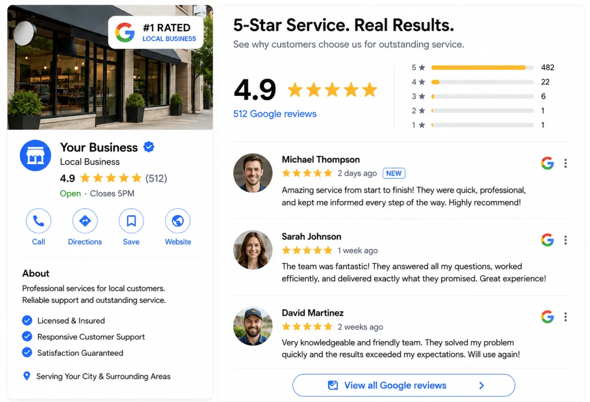 Google Link Review Gating Phone Mockup