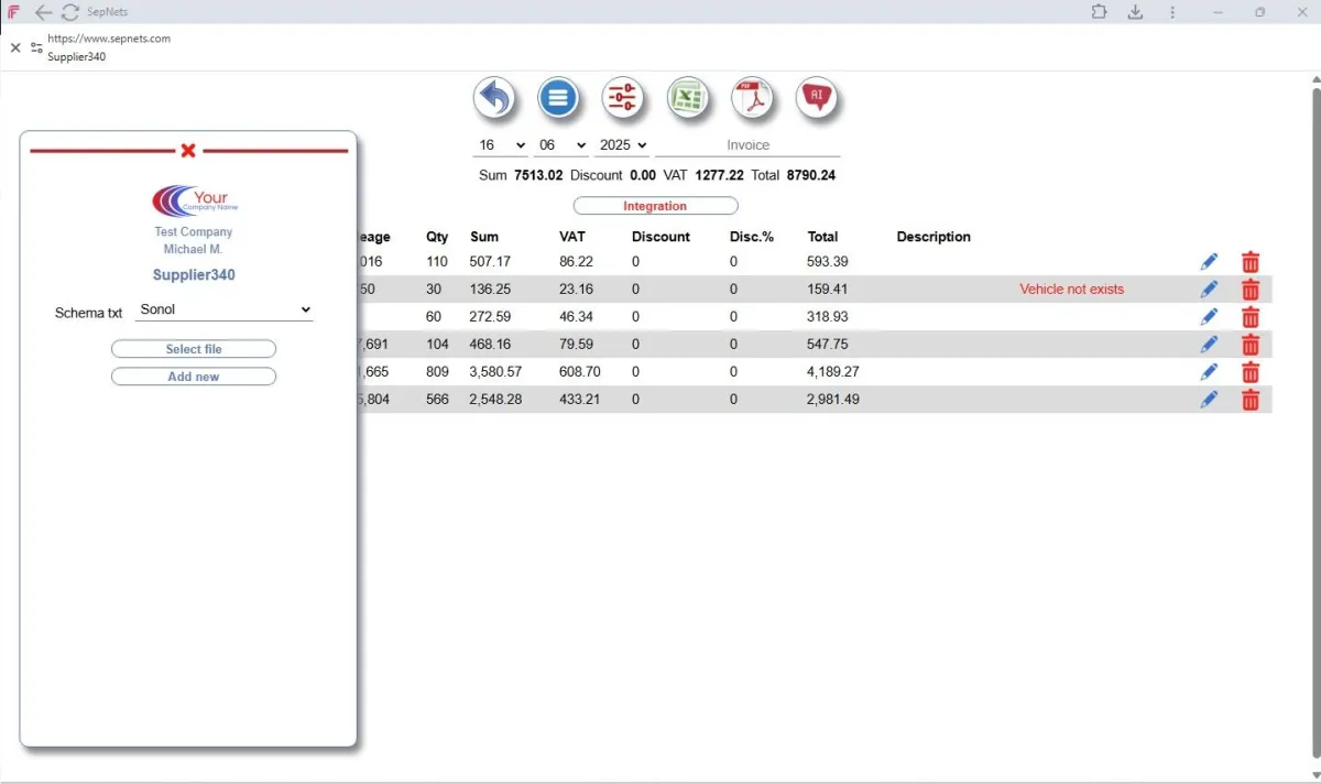 SepNets drivers screen