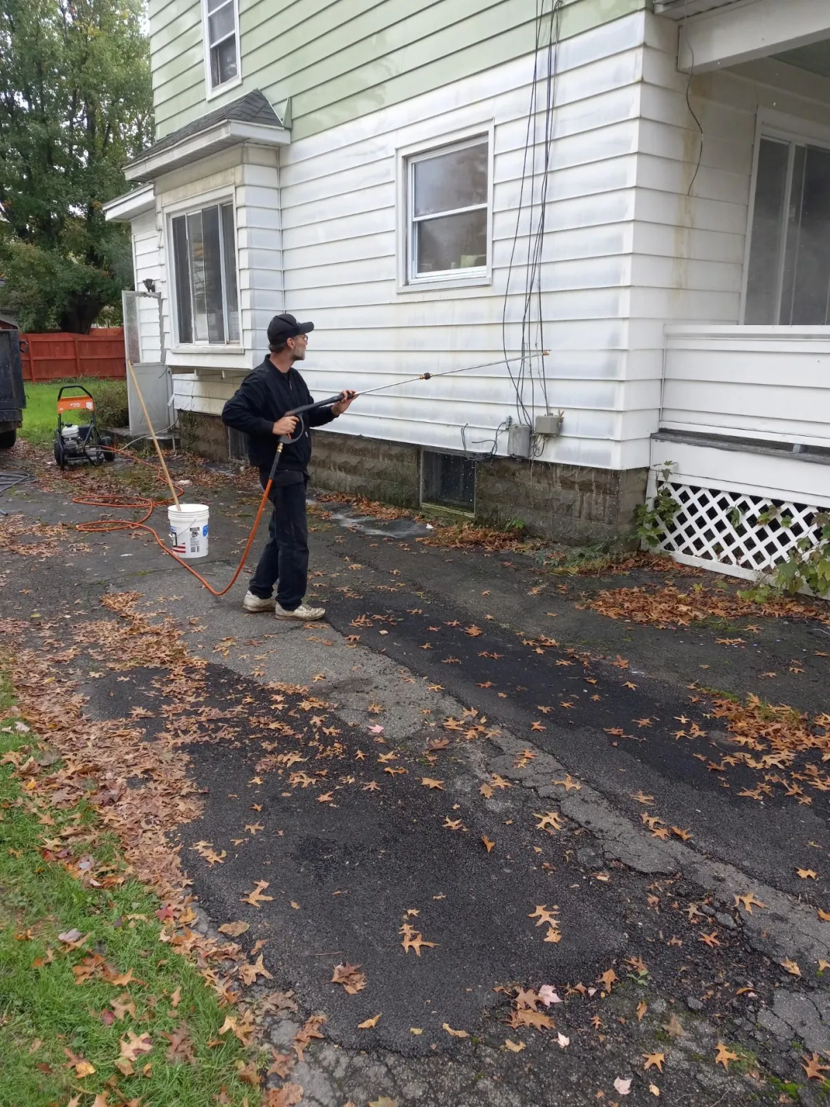Pressure washing house in Jamestown NY, 14701