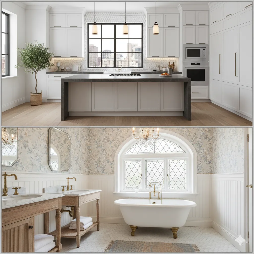 Luxury bathroom renovation in Allentown featuring a walk-in shower and custom tile wor