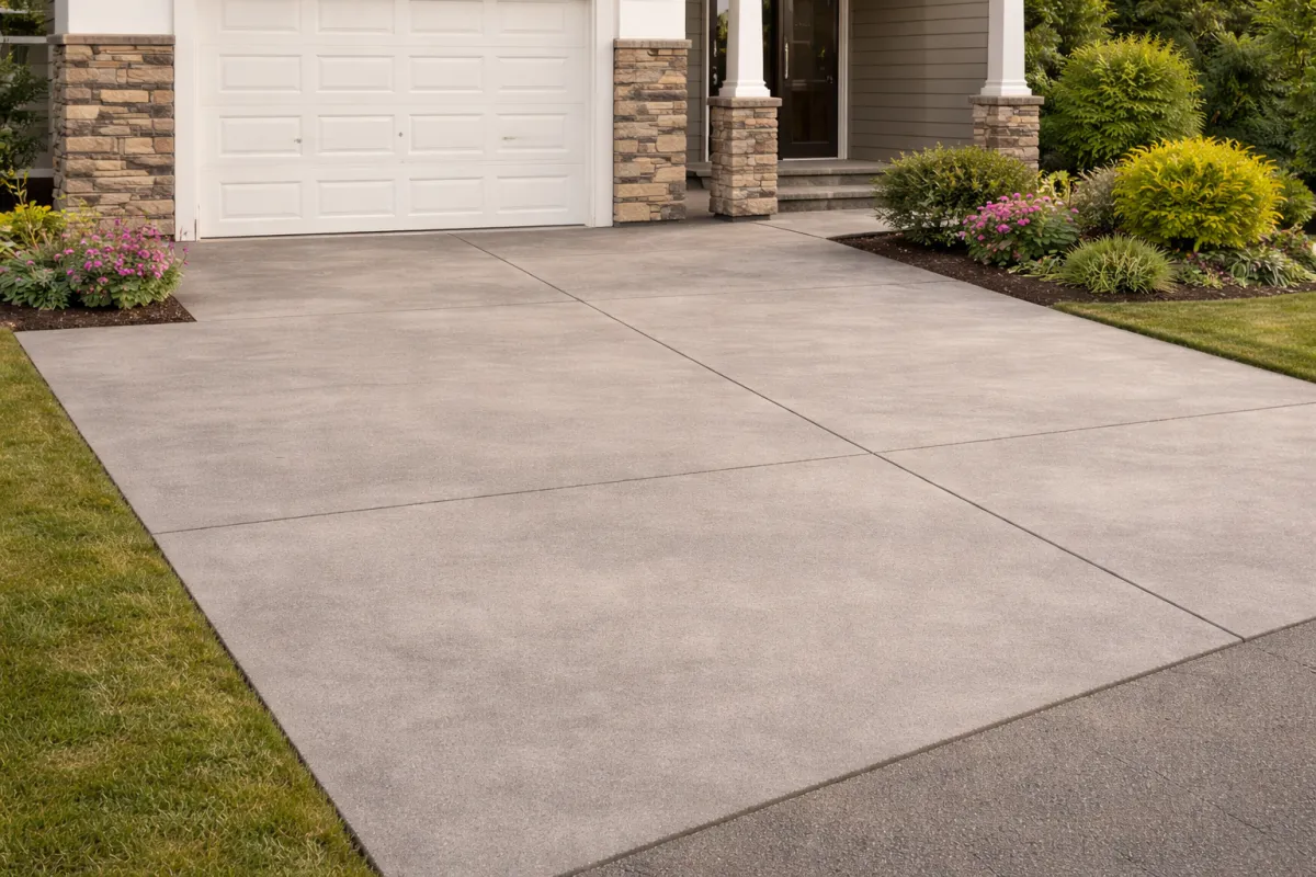 Residential concrete driveway installation in Toronto