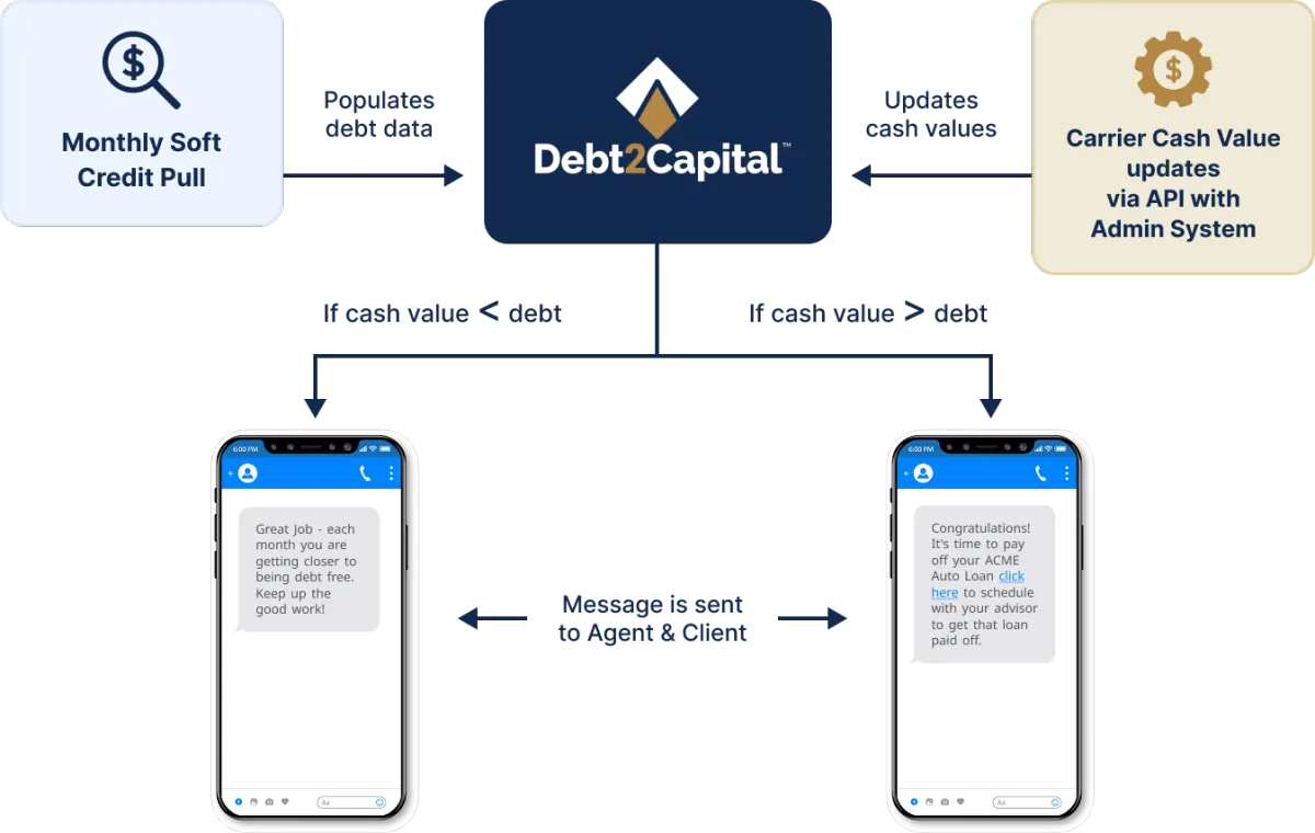 Debt2Capital Service Diagram