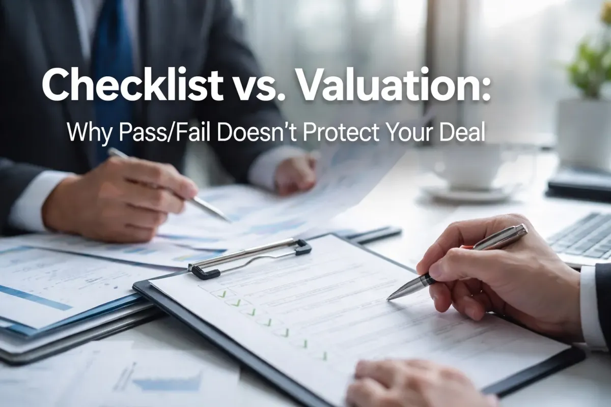 Checklist vs. Valuation: Why Pass/Fail Doesn't Protect Your Deal
