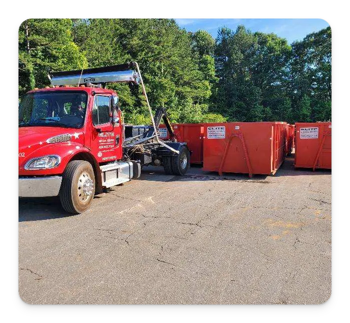 dumpster rental truck from Elite Disposal Services