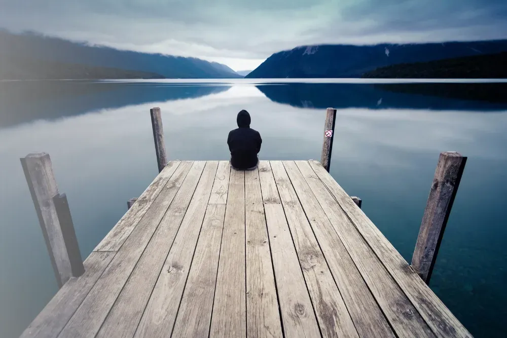 Person seeking peace during a difficult season