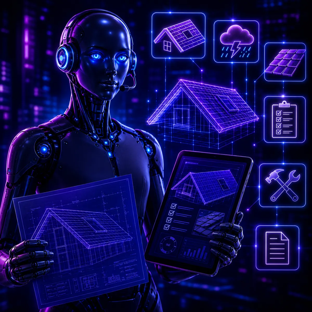Digital illustration of a young man standing in a dark purple and blue environment, illuminated by the light of his smartphone as he looks down at the screen.