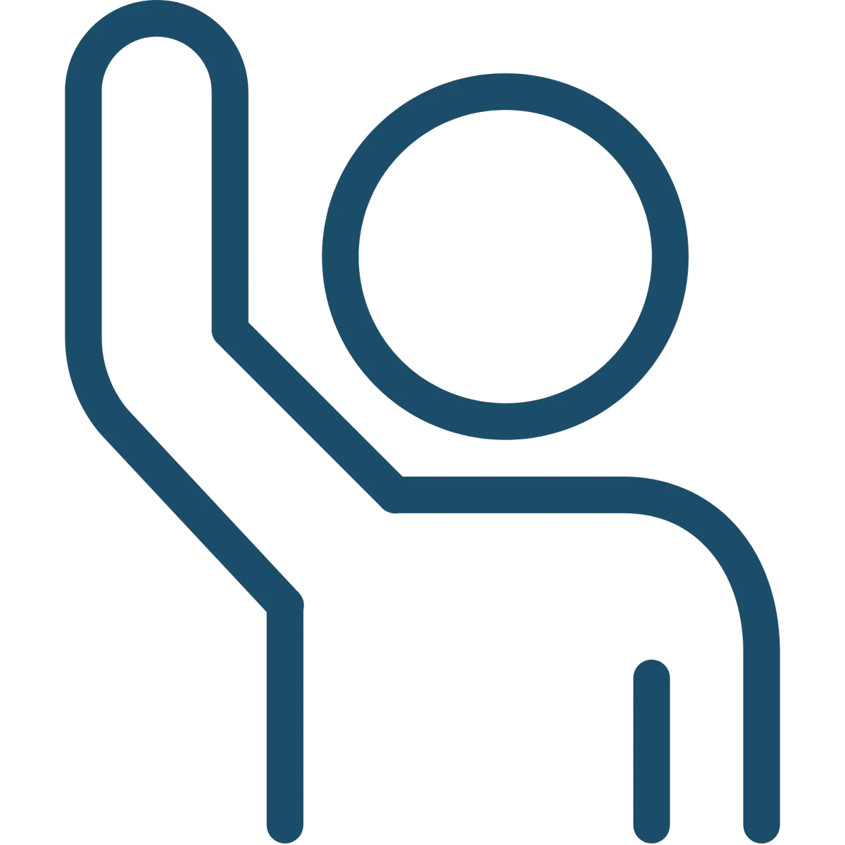 Icon of person raising hand