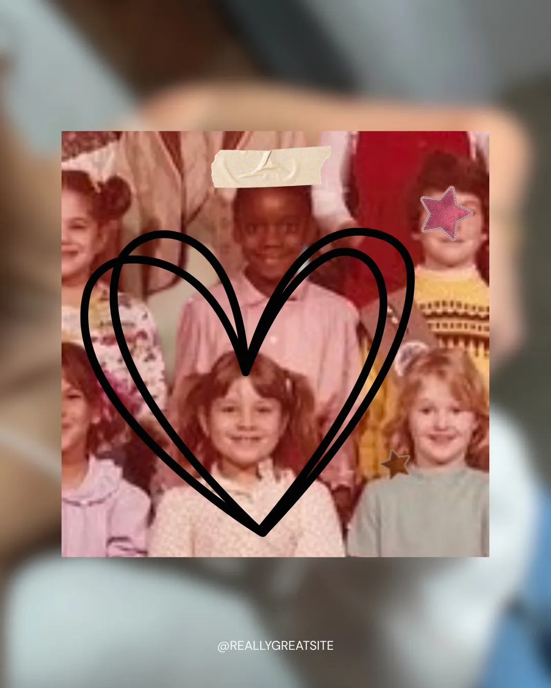 young self in class photo