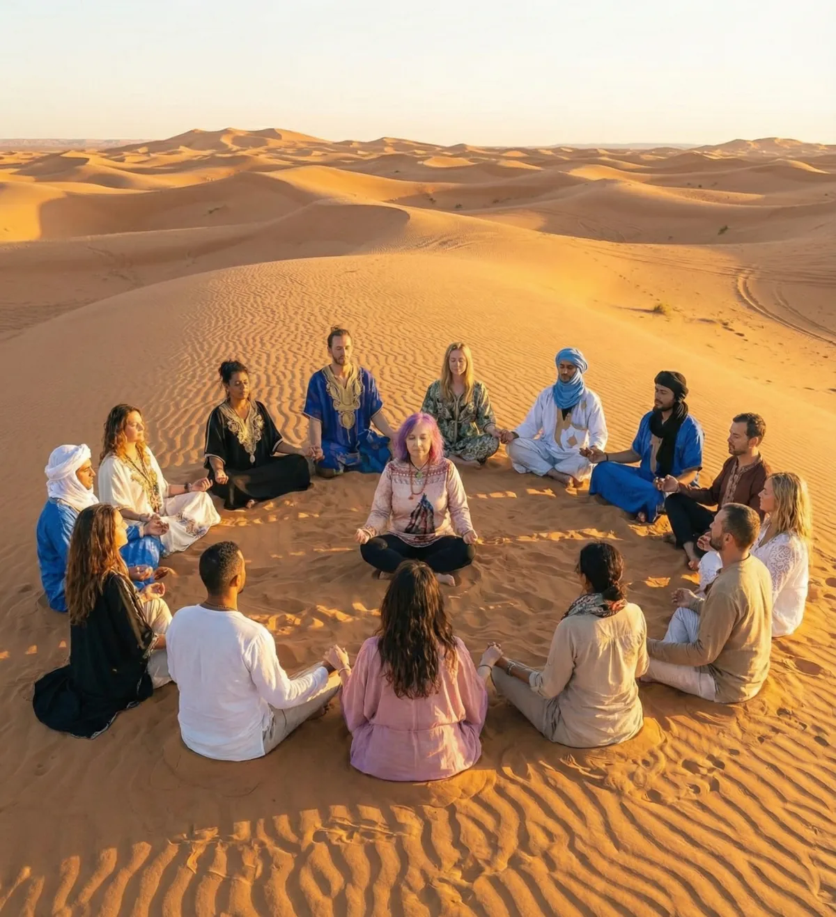 a group of people doing yoga in a park