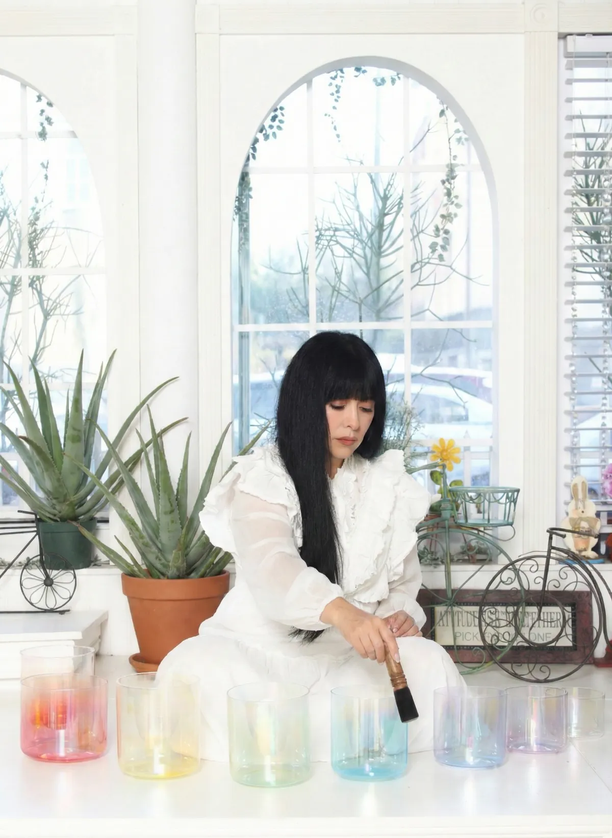 a group of people doing yoga in a park