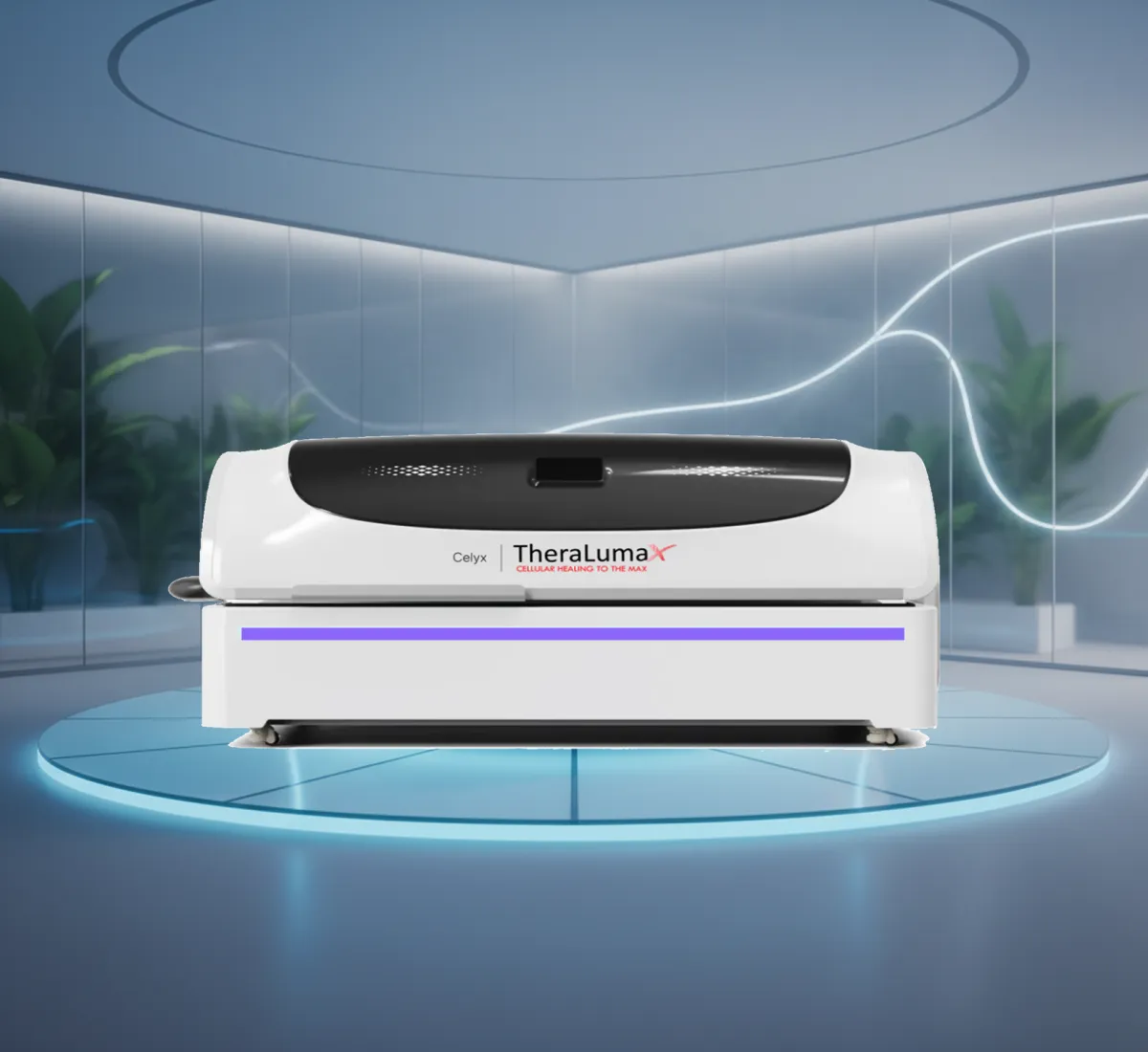 Theralumax 360 degree immersion therapy bed over flat panels