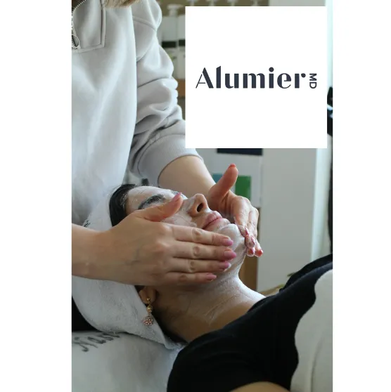 AlumierMD Skin care and facial peel in action.