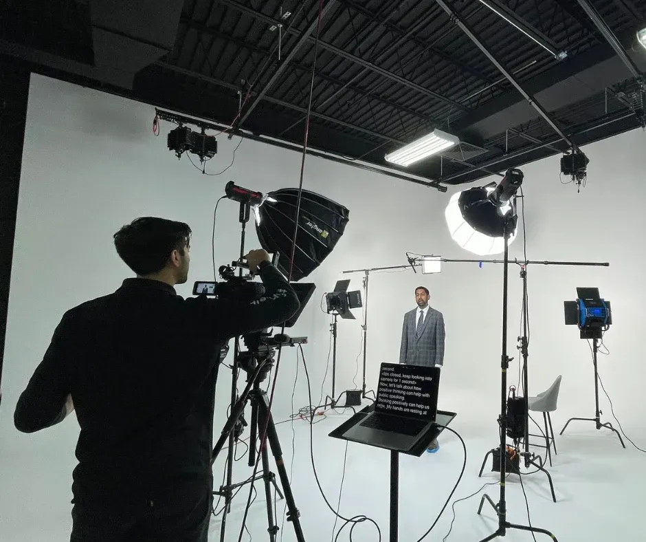 white cyc wall video production studio 
