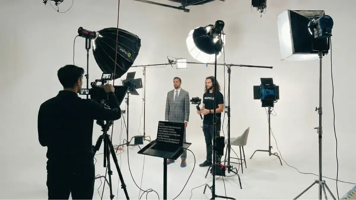 white cyc wall video production studio