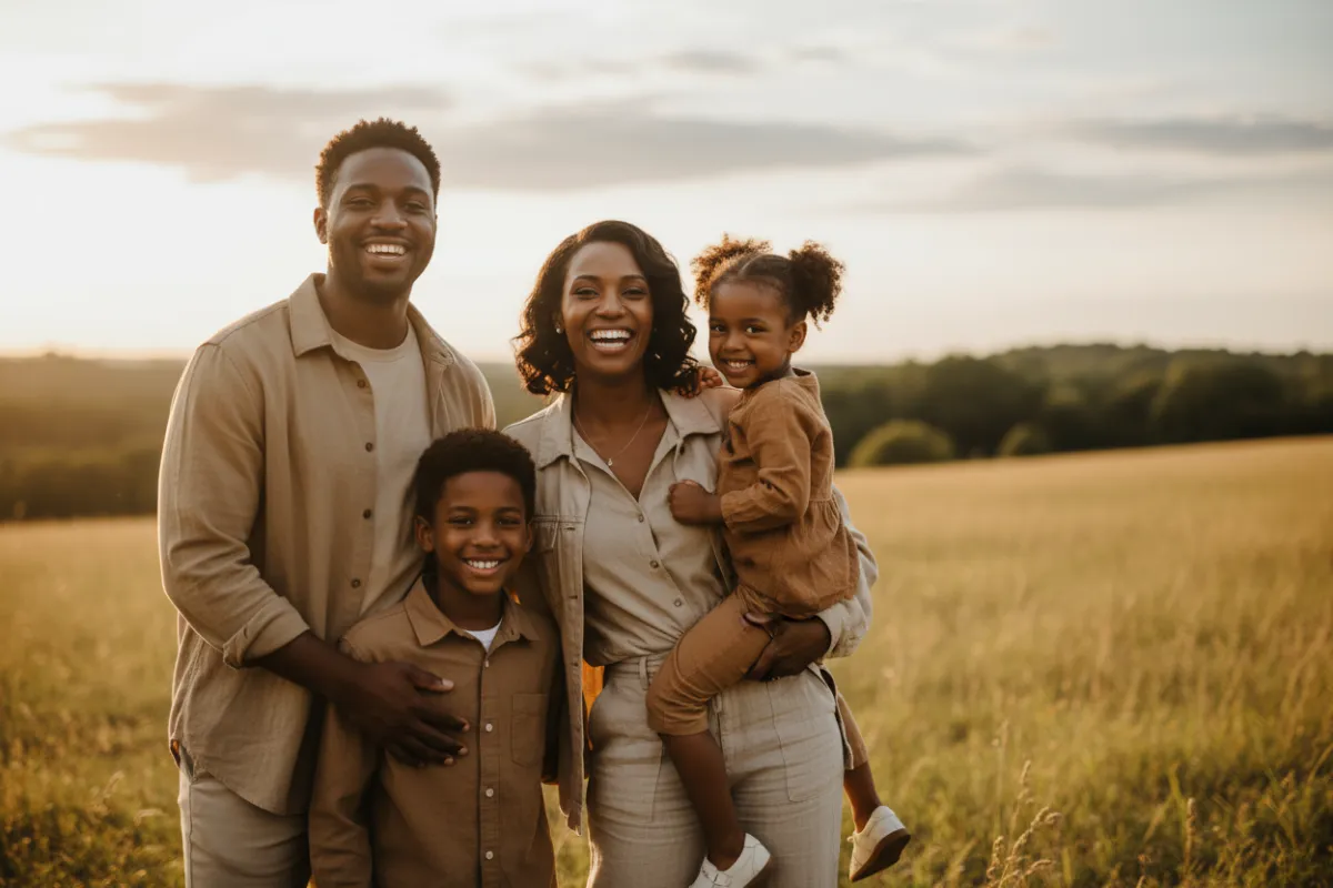 Financial planner pointing to a family-friendly growth chart on a tablet