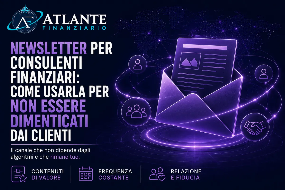 Come usare la newsletter come consulente finanziario: formato, lista, frequenza e strumenti. Atlante finanziario