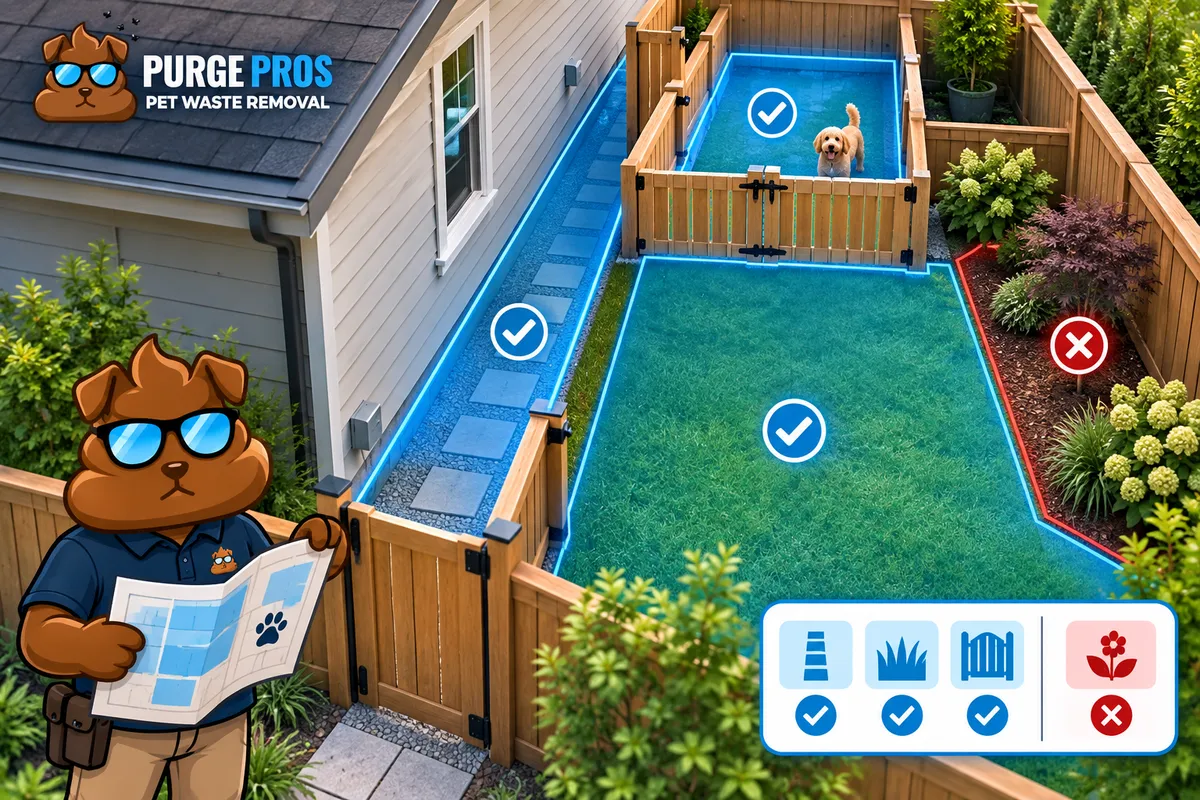 Narrow Side Yards and Separate Dog Zones: Describe the Scope Clearly