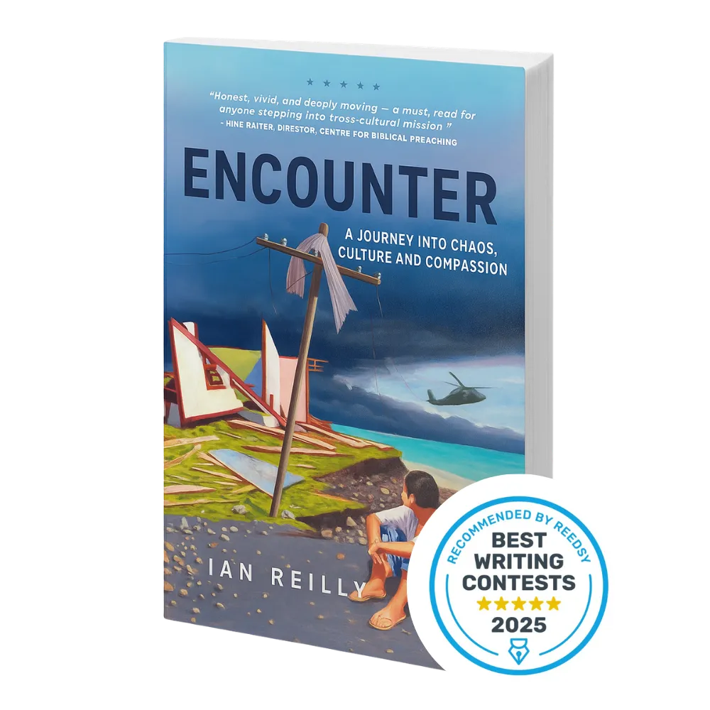 book mockup with a seal of "Best Writing Contests 2025"