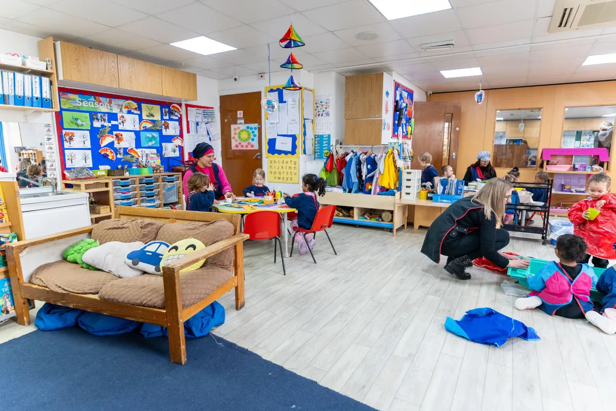 Classroom view of snowflakes