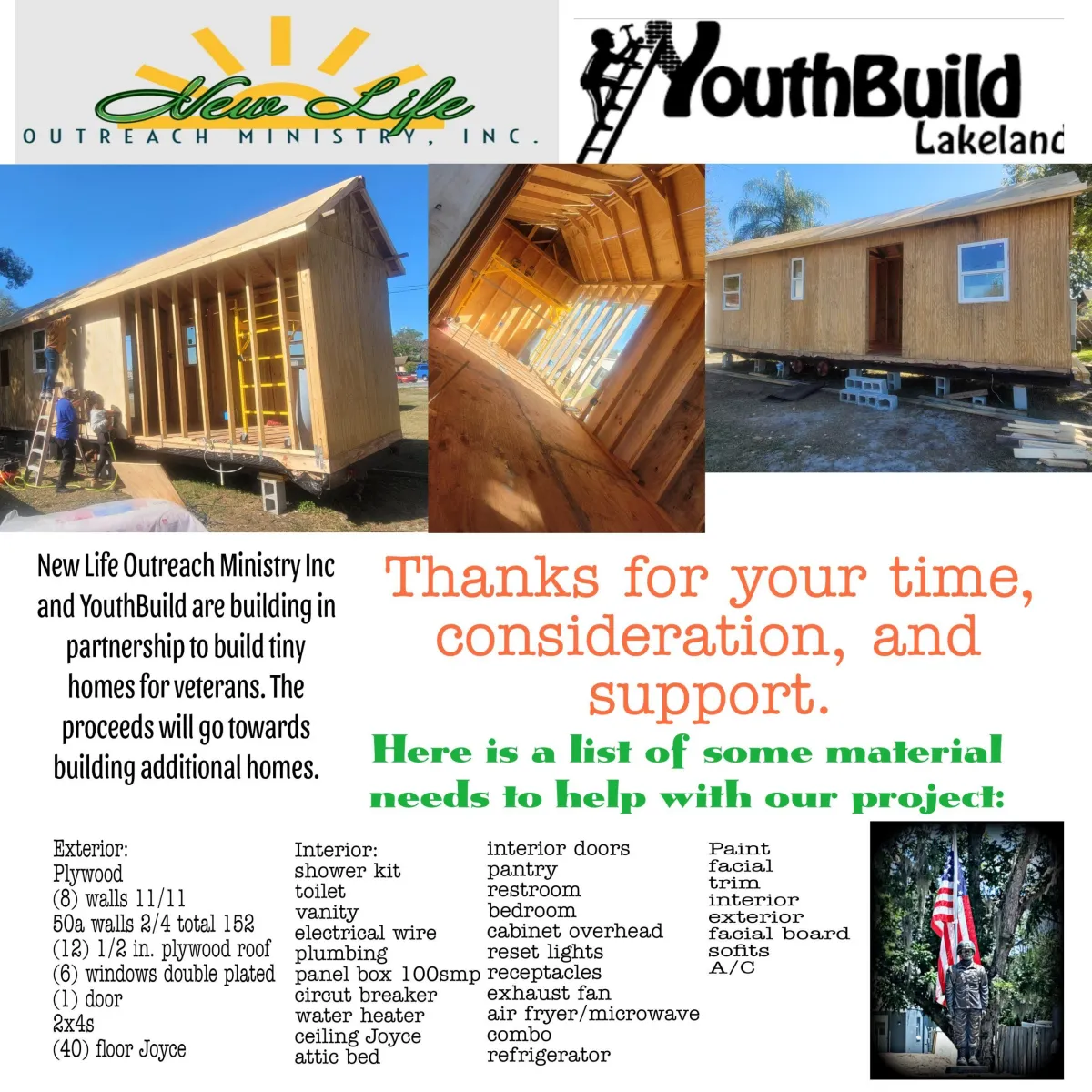 New Life Outreach Ministry, Inc. YouthBuild Lakeland poster