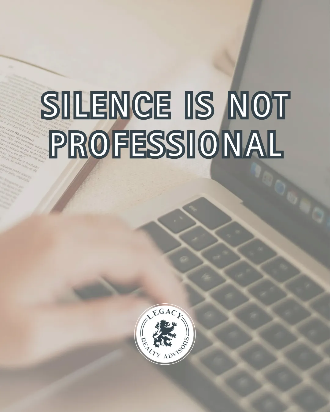 Professional real estate agent quickly responding to client email on laptop