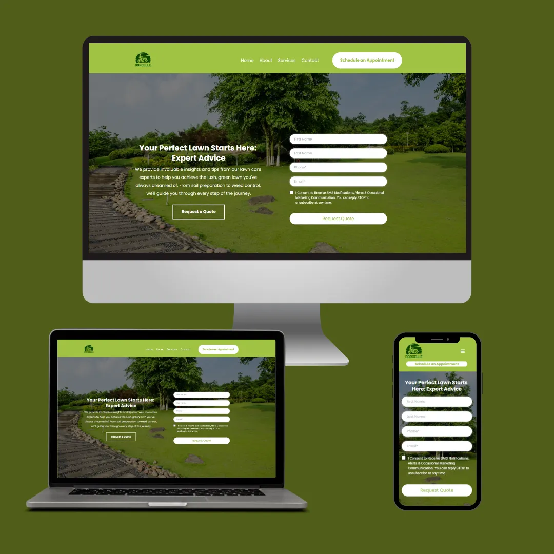 Example of RenoGrow's landscaping website design featuring a clean interface and easy navigation on desktop and mobile displays.