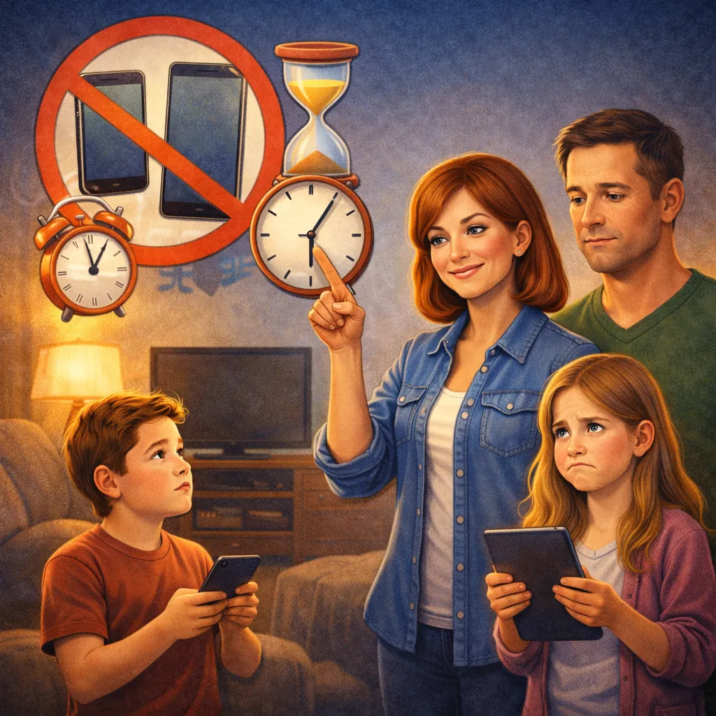 Parents restricting screen time with timers and auto-timers