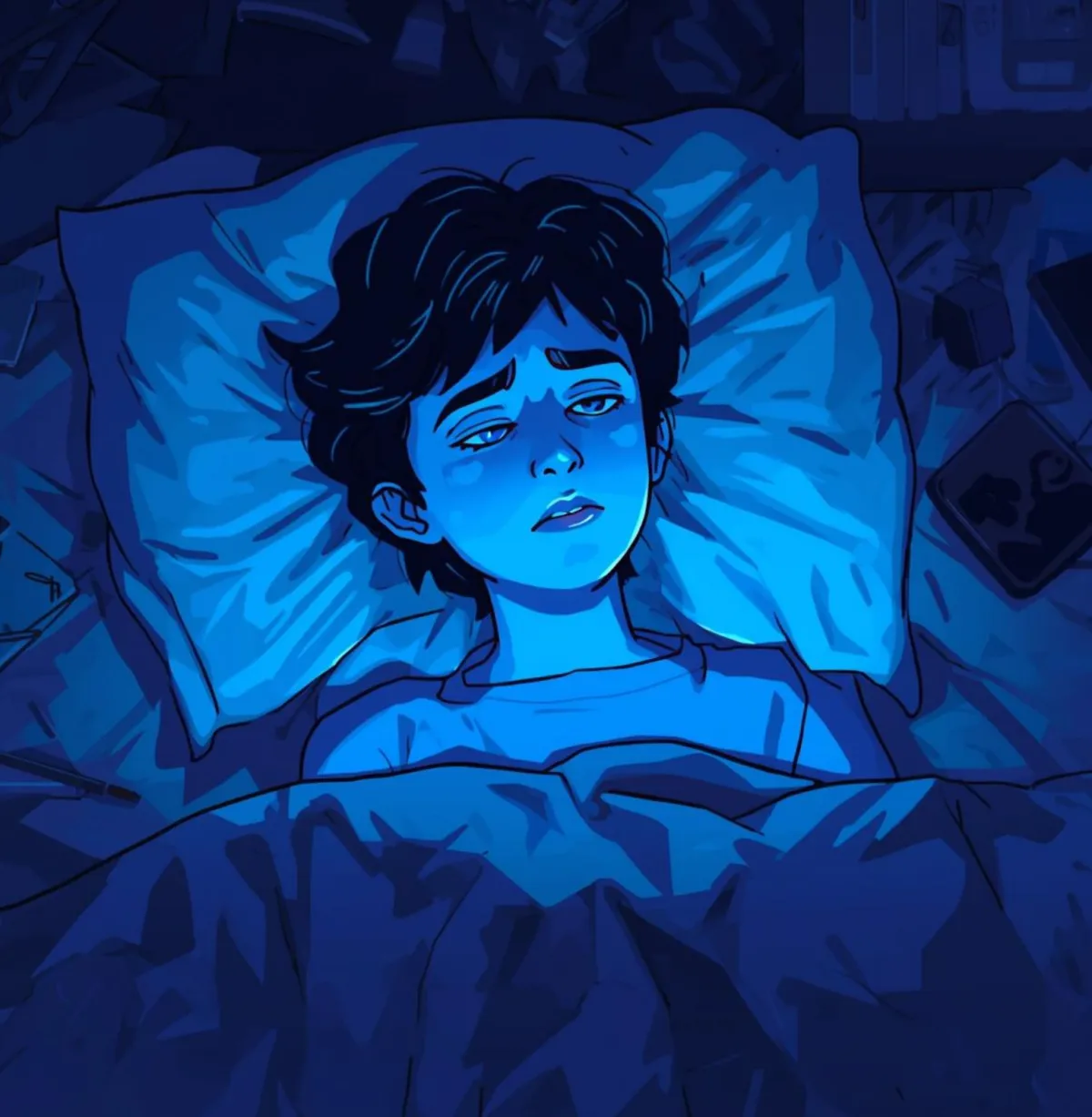 Exhausted Child due to excessive screen time