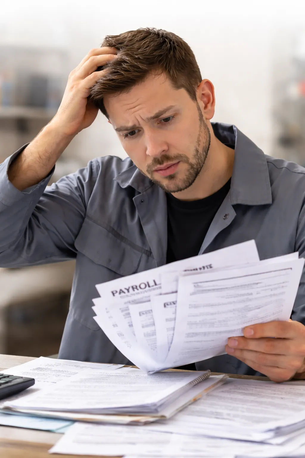 guy annoyed at his desk